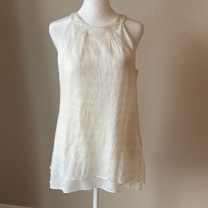 White House Black Market Ivory Sleeveless Blouse